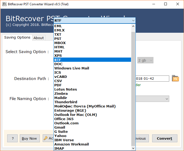 choose RTF as saving format