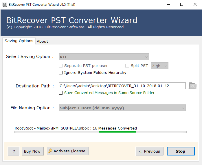 Outlook PST to RTF Conversion