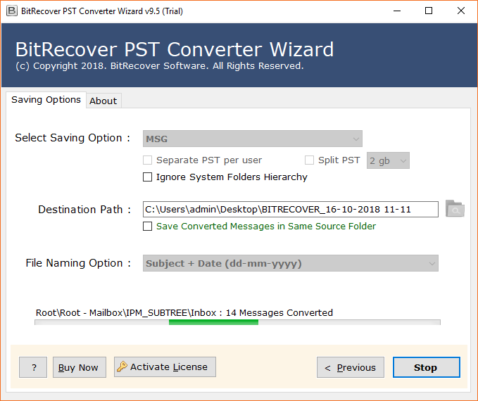 PST to MSG migration