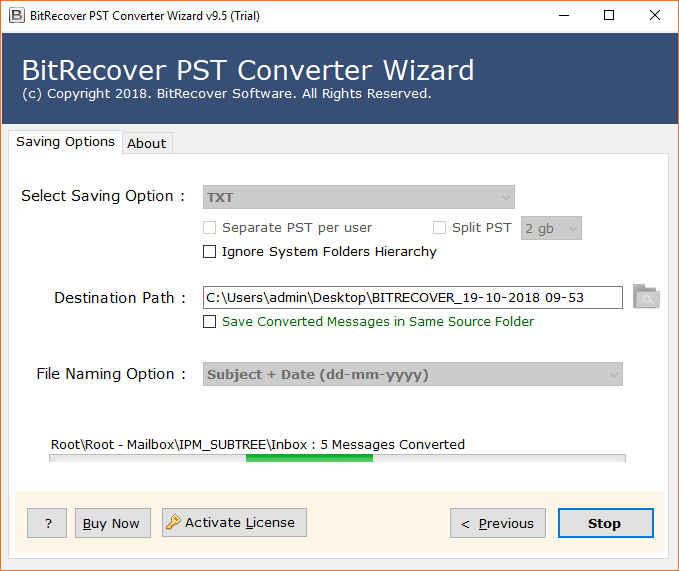 PST to TXT Conversion