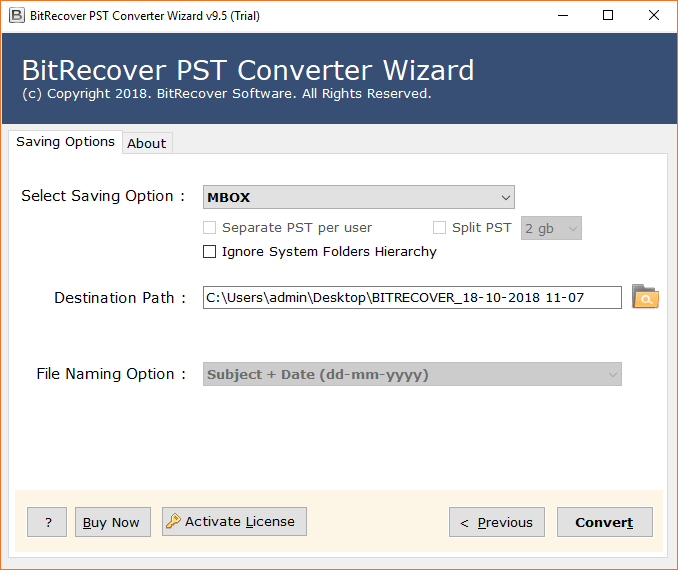 Select destination path