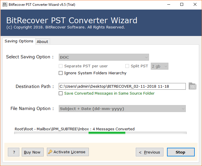 Outlook PST to DOC Conversion