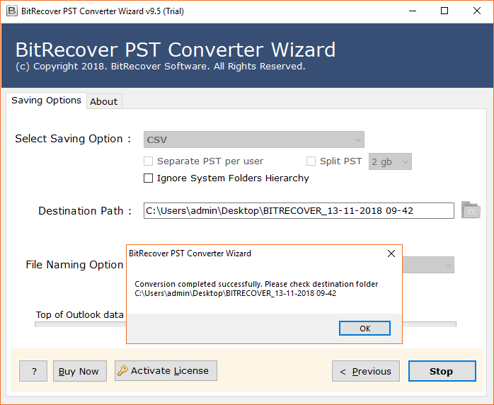 PST to CSV migration