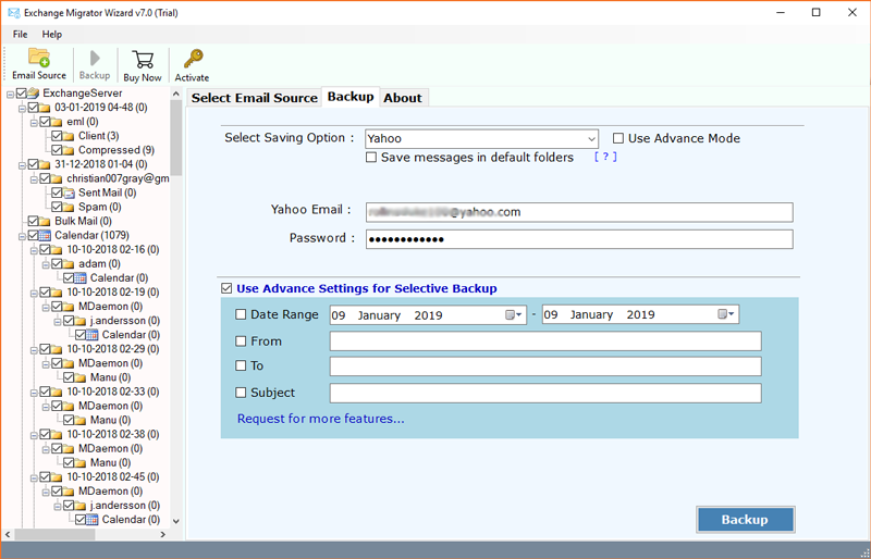 add exchange account to yahoo mail