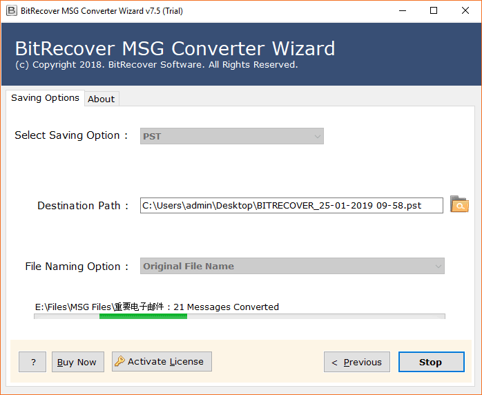 combine msg files to pst