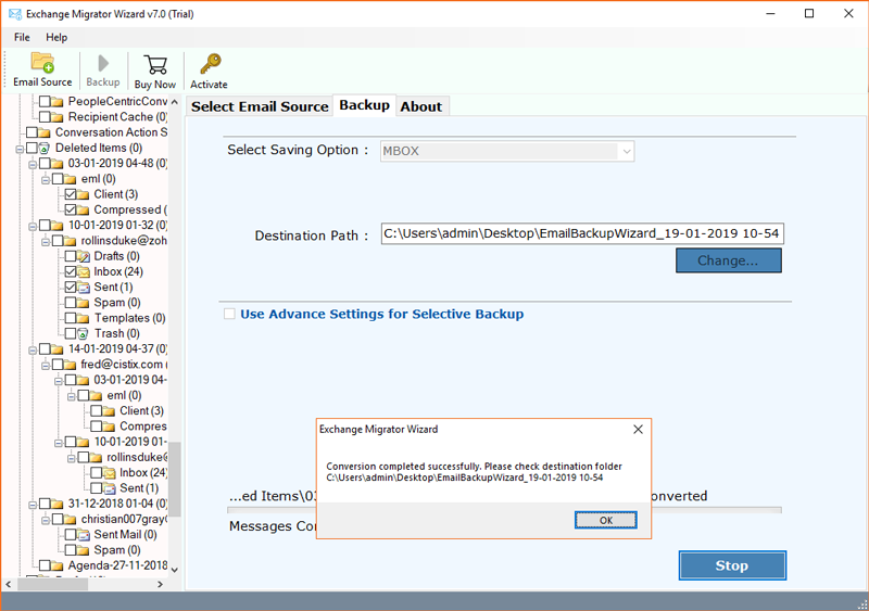 Exchange to MBOX conversion