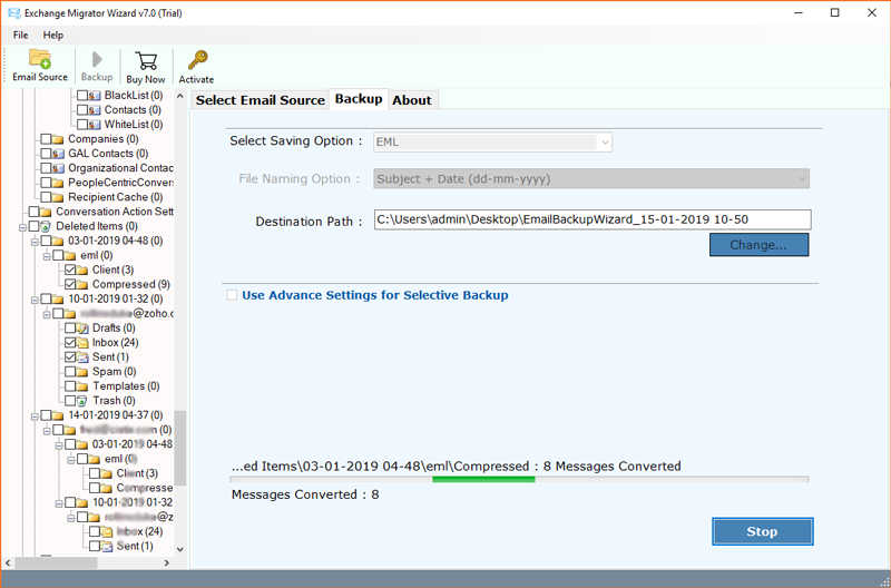 export exchange email to eml