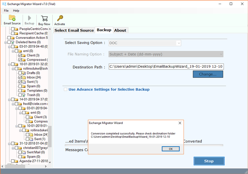 export exchange server to doc