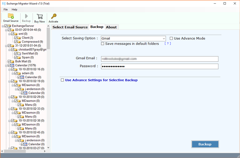 import exchange server to gmail