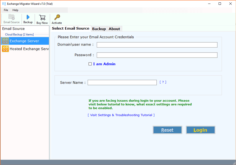 launch Exchange to Rediffmail Converter