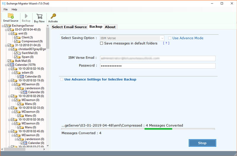 migrate exchange server to ibm verse