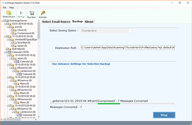 migrate exchange server to Thunderbird