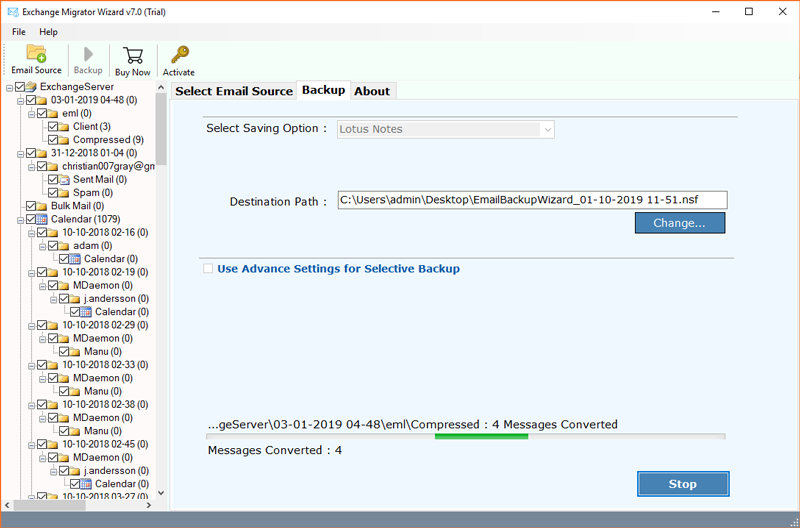 migrate exchange to domino