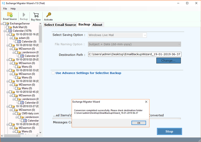 migrate exchange to Windows live mail