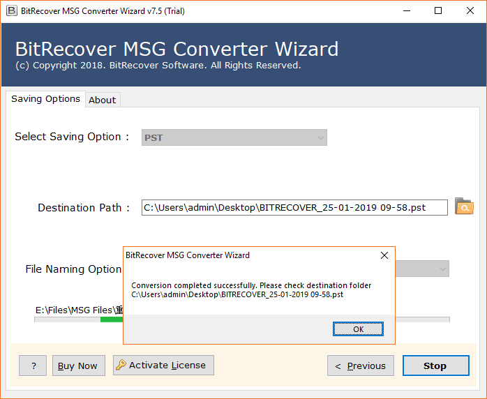 move msg files to pst