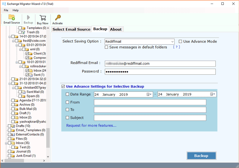 submit Rediffmail login details