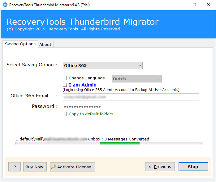 migrate thunderbird to o365