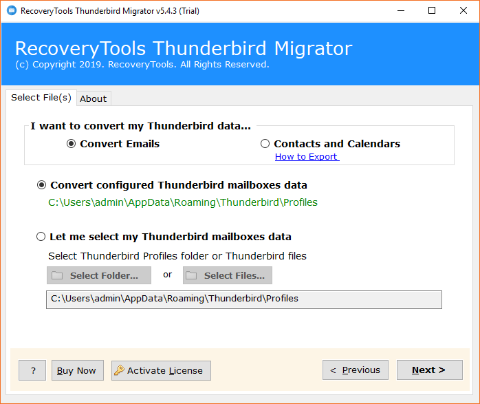 Thunderbird to O365 Migration Tool