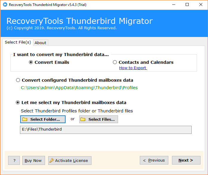 Thunderbird to Thunderbird Converter