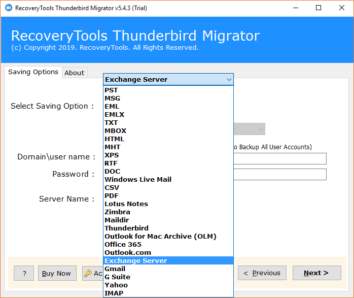 Choose Exchange Server