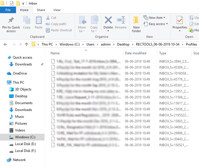 Converted Maildir files