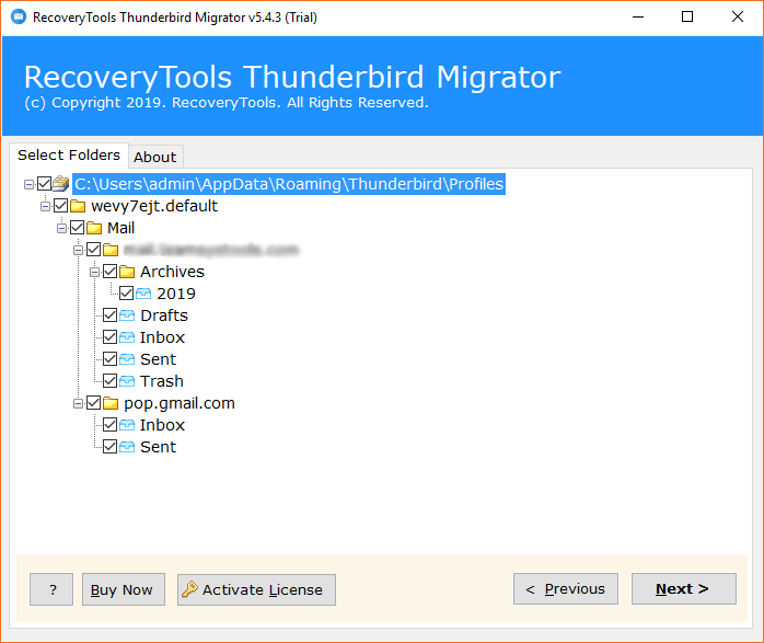 Thunderbird folders