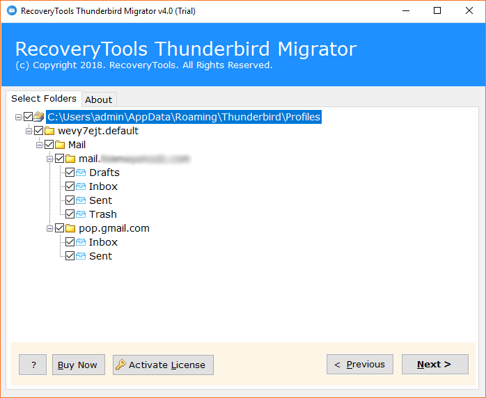 Thunderbird folders