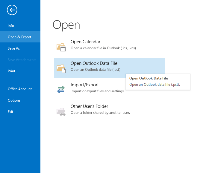 Import PSt into Outlook