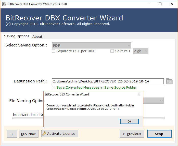 DBX item conversion start