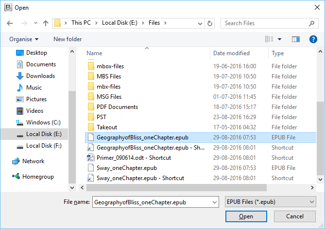 EPUB file reader for Windows