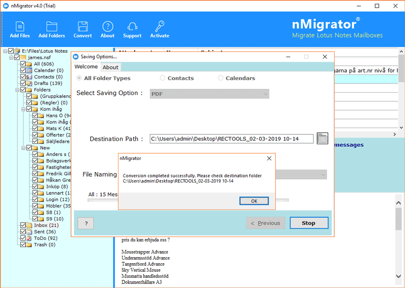 IBM Domino NSF conversion