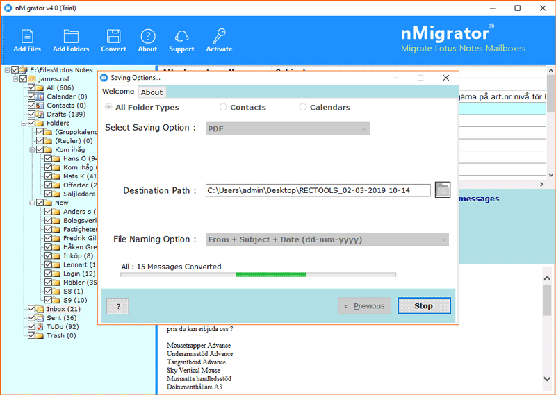 Lotus Notes NSF migration