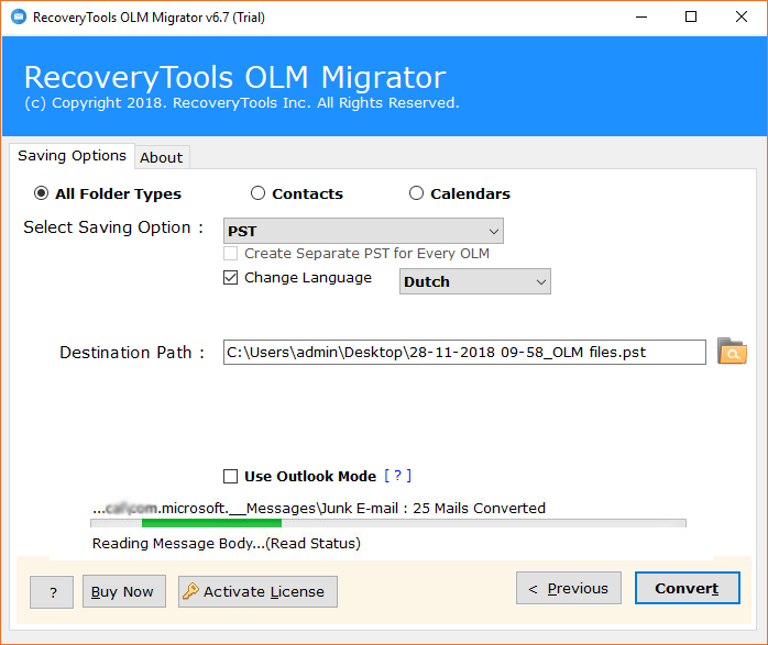 OLM migration process is running