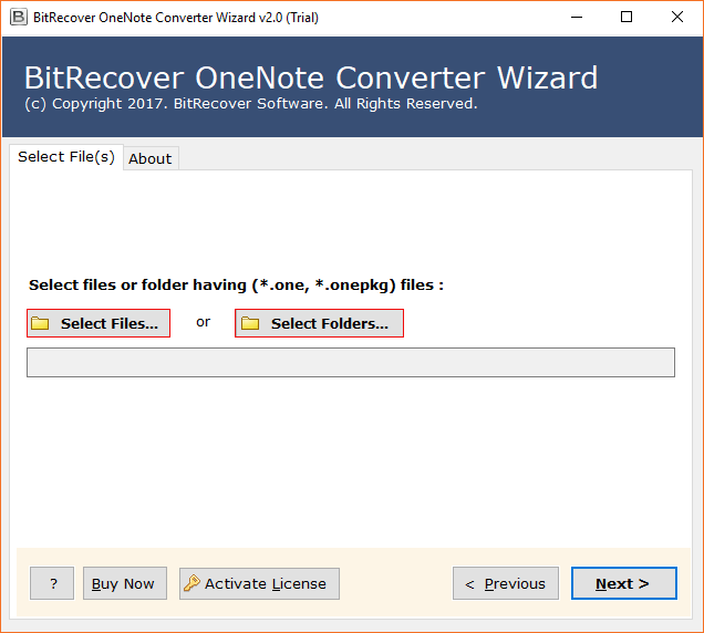 Start OneNote File Converter and select file
