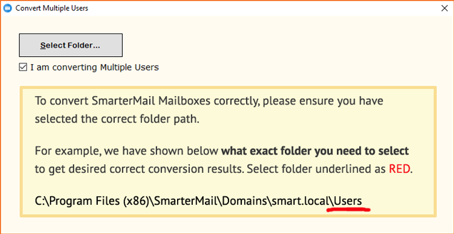 Select SmarterMail files