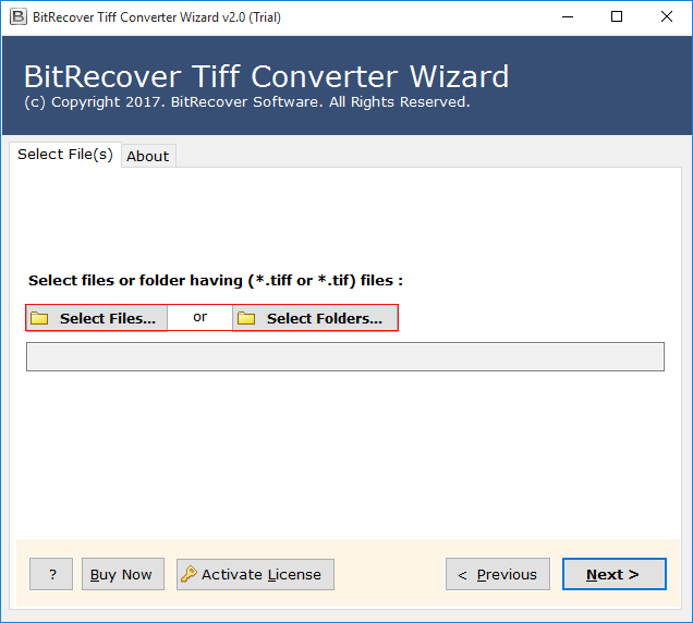 Start and select Tiff files