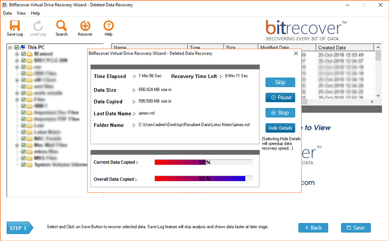 Recovering data from a virtual hard drive